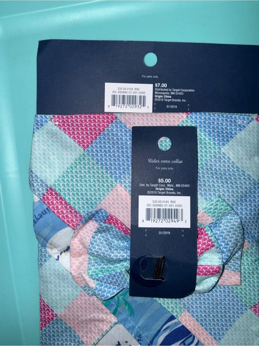 Vineyard Vines x Target reversible Dog Bow Tie and Bandana NWT patchwork